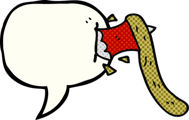 comic book speech bubble cartoon axe