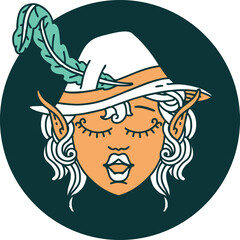 elf bard character face icon