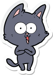sticker of a funny cartoon cat