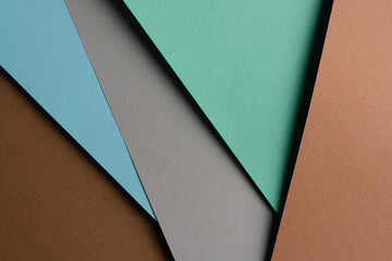 Arranged sheets of colorful carton