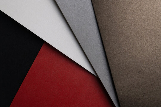 Arranged sheets of colorful carton