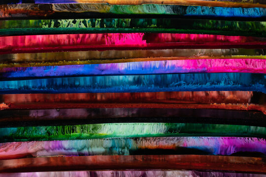 Colored epoxy resin blocks