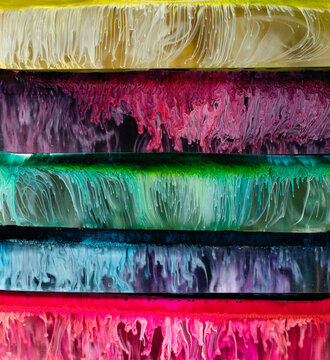 Colored epoxy resin blocks