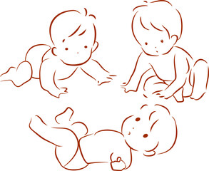 Cute Baby Vector Flat Illustration Design