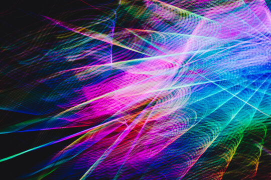 Bright traces of colorful light