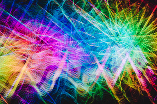 Bright traces of colorful light