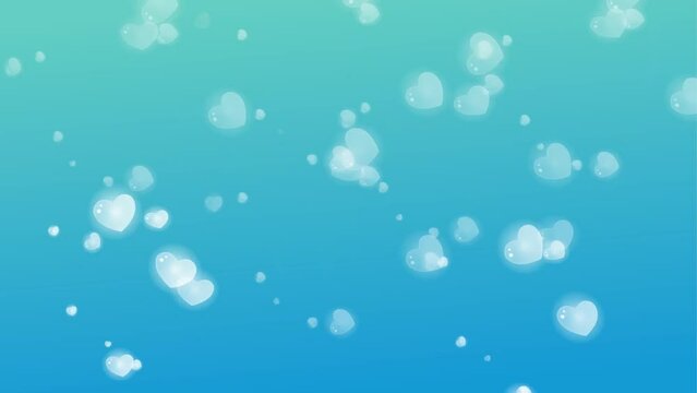 shinning silver hearts effect background and 2d animation 