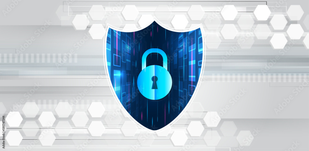 Poster hi-tech various background. cyber security for business and internet projects. vector illustration o
