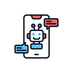 Chat-bot icon in vector. Logotype