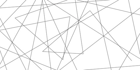 Black and white liens with many squares and triangles shape on white background. Random graphics scratch lines background.