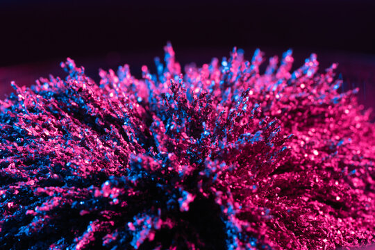 Ferrofluid illuminated with neon light
