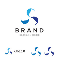 Fototapeta premium Propeller abstract logo template design of airplane, windmill, fan.Logo for aviation,company,brand,industry. With a modern concept.