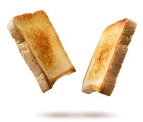 Papier Peint photo Lavable Boulangerie Toast bread on a white background. Isolated