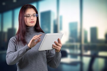 Young business person hold digital tablet at office