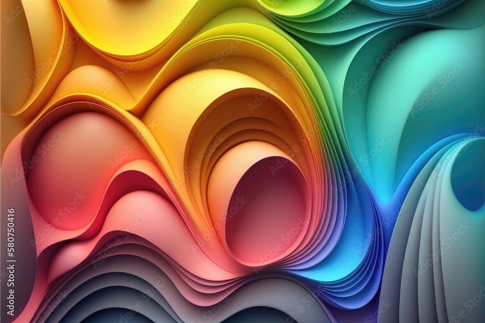 Poster abstract background with multicolored curved lines