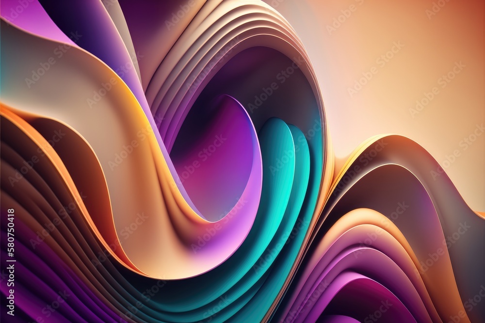Poster abstract background with colorful curved lines