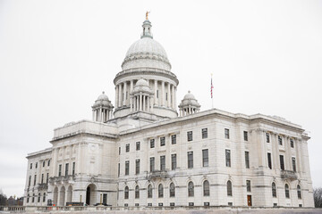 Fototapeta premium Rhode Island state house as the state capitol and monument symbolizing america as united states in the downtown area 