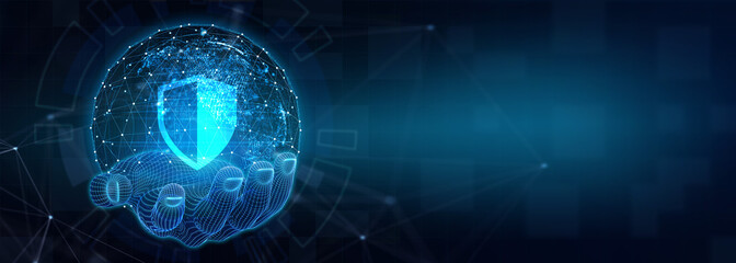 Cyber security data protection business technology privacy concept.  3d illustration