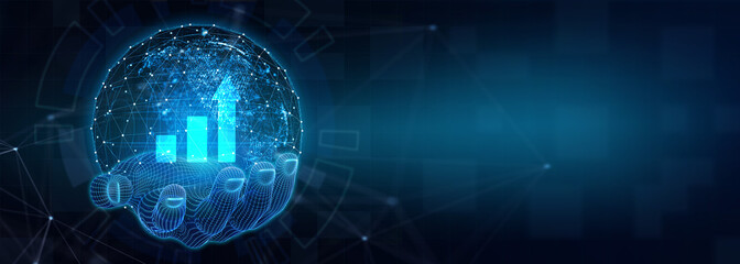 Business, Technology, Internet and network concept. Financial Graph. Stock Market chart. Forex Investment. 3d illustration