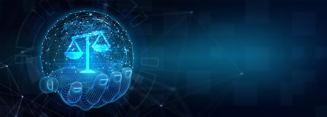 Business, Technology, Internet and network concept. Labor Law Lawyer Legal. 3d illustration