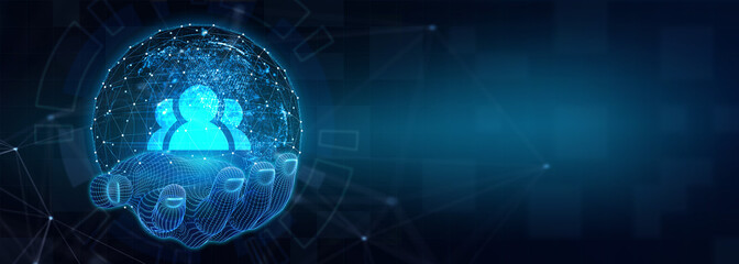 Business, Technology, Internet and network concept. Human Resources HR management recruitment employment headhunting concept. 3d illustration