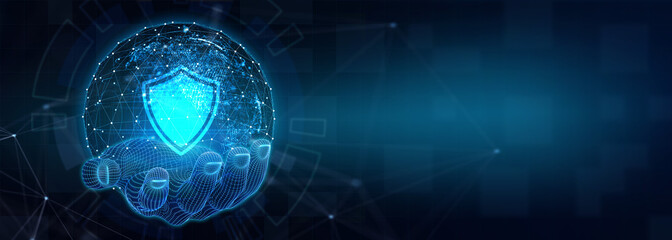 Cyber security data protection business technology privacy concept.  3d illustration