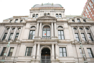 Fototapeta premium Rhode Island state house as the state capitol and monument symbolizing america as united states in the downtown area 