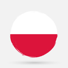 Flag of Poland, banner with grunge texture