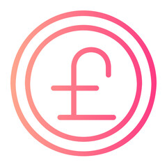 Obraz premium pound sterling gradient icon