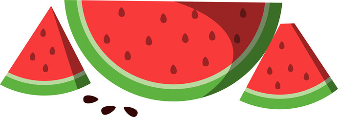 Fresh, ripe watermelon with vibrant red flesh, halved watermelon, perfect for summer