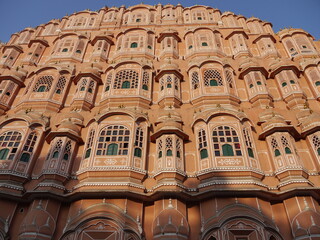 the facade of the palace of winds jaipur rajasthan country