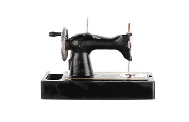 vintage retro sewing machine isolated on white background