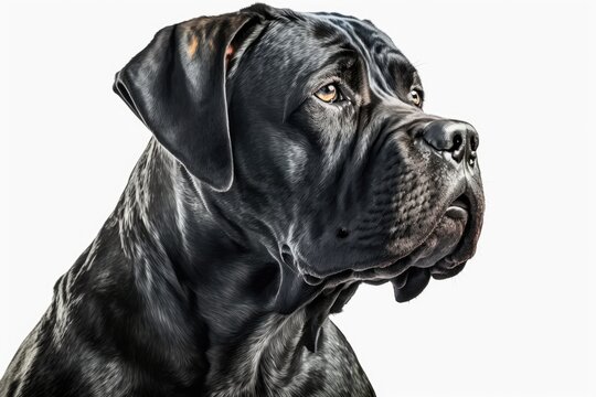 Cane Corso Italiano dog on white background. Generative AI