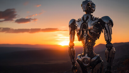 Robot watching the sunset