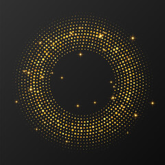 Abstract gold glowing halftone dotted background