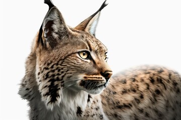 Fototapeta premium a picture of a lynx on a white background. Generative AI
