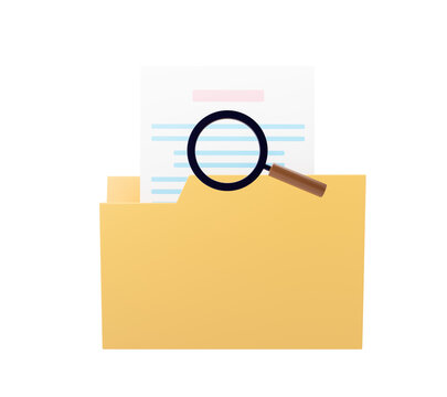 recommend clip art: 3d illustration. .The file has a magnifying glass to search for.