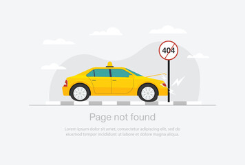 Internet network warning 404 Error Page or File not found for web page.