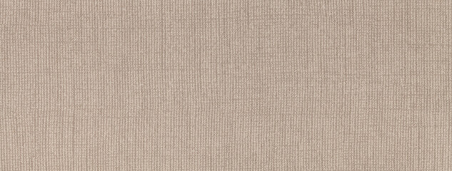 Texture of light beige color background from textile material with wicker pattern, macro. Vintage...