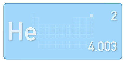 tavola periodica degli elementi, elemento Elio illustrazione su sfondo trasparente