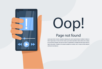 Internet network warning 404 Error Page or File not found for web page.