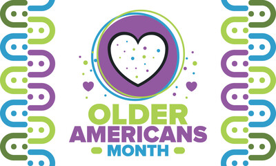 Older Americans Month. Celebrated in May in the United States. National Month of observance for Older Americans. Poster, card, banner and background. Vector illustration