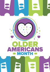 Older Americans Month. Celebrated in May in the United States. National Month of observance for Older Americans. Poster, card, banner and background. Vector illustration