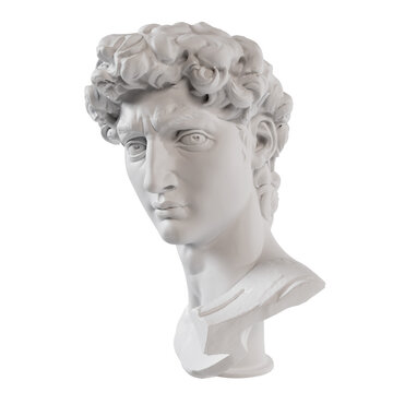 3d rendering - David's head, a sculpture made by Michelangelo