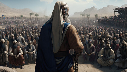 Moses talks to hundreds of people
