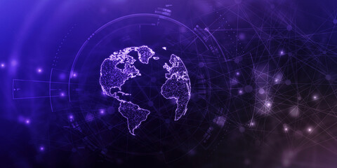 2d illustration world map abstract background
