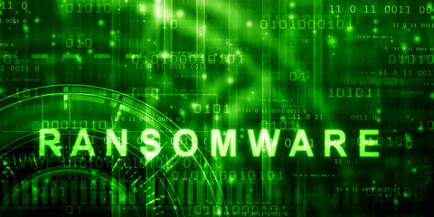 Fototapeta premium 2d illustration ransomware computer virus 