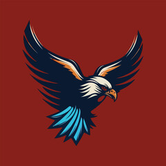 minimalist eagle logo vector illustration