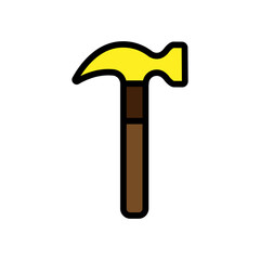 Hammer line icon isolated on white background. Black flat thin icon on modern outline style. Linear symbol and editable stroke. Simple and pixel perfect stroke vector illustration.