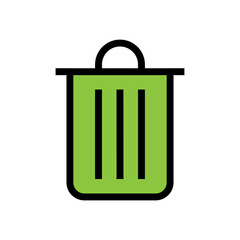 Trash can line icon isolated on white background. Black flat thin icon on modern outline style. Linear symbol and editable stroke. Simple and pixel perfect stroke vector illustration.